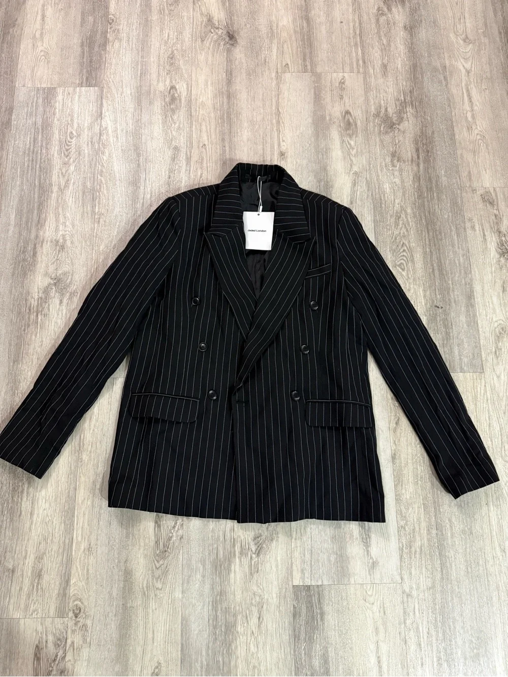 Jaded London Goliath Pinstripe Double-Breasted Oversized Blazer 34R